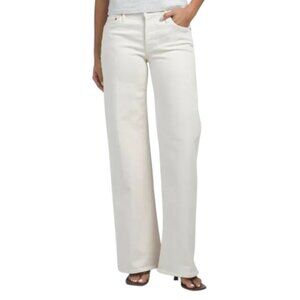 RE/DONE Crema Mid Rise Wide Leg Jeans